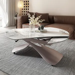 Living room lift coffee table and dining table dual-purpose multi-functional simple telescopic rock plate coffee table