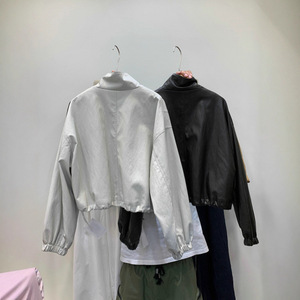 2025 autunno giacca <span class=keywords><strong>in</strong></span> pelle sintetica stile coreano da donna-Blazer corto corto <span class=keywords><strong>con</strong></span> colletto <span class=keywords><strong>con</strong></span> <span class=keywords><strong>cintura</strong></span> <span class=keywords><strong>in</strong></span> <span class=keywords><strong>vita</strong></span> e bavero da ufficio - Product Image 5