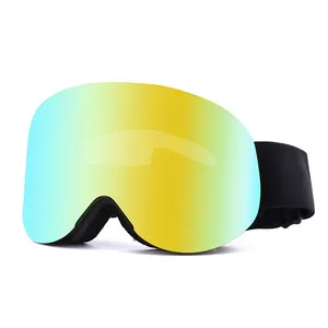 OEM निर्माता मेंढक लेंस आकार डिजाइन UV400 एंटी-फॉग स्नोबोर्ड स्की चश्मा
