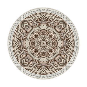 Alfombra redonda artística de lujo ligero, con patrón de medallón de terciopelo cristalino, antideslizante, para sala de estar, dormitorio, decoración del hogar - Product Image 5