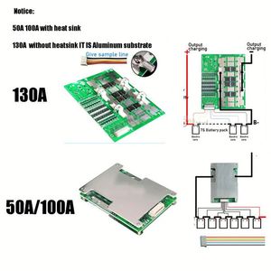 Placa de protección de batería de litio Li-ion Lifepo4 6S 7S 8S 24V BMS con balance de carga 50A 100A 130A 230A para herramientas eléctricas e inversores de RV - Product Image 2
