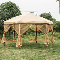 Gazebo de jardin de luxe de haute qualité, imperméable, avec moustiquaire, structure en alliage d'aluminium, double revêtement PVC
