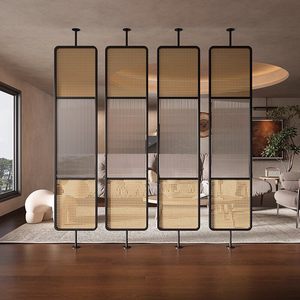 Cloison de séparation, Mur de <span class=keywords><strong>fond</strong></span> en rotin et bois tressé, Chambre à coucher, Chambre de style chinois moderne, Style <span class=keywords><strong>japonais</strong></span> - Product Image 5