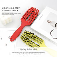 LOGO Brosse à cheveux de massage en plastique personnalisée Perruque incurvée Brosse démêlante pour cheveux humides pour un séchage plus rapide