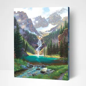 Kit de pintura por números al óleo DIY, pintura de paisaje con números para adultos, lienzo de dibujo con pinceles, 40x50cm