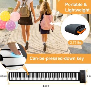 Teclado portátil de Piano rollo de mano teclado de Piano eléctrico de silicona Premium y altavoces incorporados <span class=keywords><strong>88</strong></span> teclas - Product Image 2