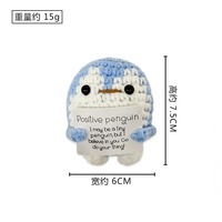 WOWEI Mini Pingouin au Crochet Amusant, Pingouin Émotionnel Amusant avec Carte de Soutien Émotionnel sur le Devant
