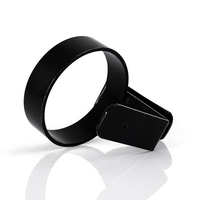 Support de tasse en acier noir thermolaqué sur mesure, fabriqué avec précision, avec trou de fixation