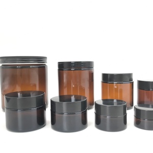Eco-friendly 20g 30g 50g 100g Cream Cosmetic <b>Container</b> Amber Round Glass Cream Jar for Skincare - Product Image 4