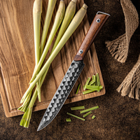 Couteau à découper Grandsharp Kitchen de 8 pouces en acier Damas pour la découpe de viande, avec manche en bois de rose d'Afrique