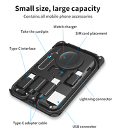 Ensemble de câbles tout-en-un avec chargeur de montre Câble de chargement USB avec broche et carte SIM Support de téléphone Ensemble de câbles de chargeur sans fil