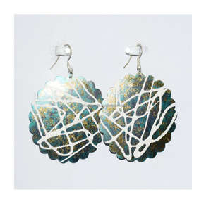 Australia 2025 turquesa Boho joyería verde y martillado pendientes pequeños Color plata metal hueco redondo cobre pendientes mujeres - Product Image 6