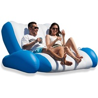 Fauteuil Gonflable Double en PVC Personnalisé en Forme de S pour Divertissement, Loisirs et Sieste, Jouet Pliable pour 2 Personnes 69x62in