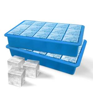 Khay Đá Mini. Khay Làm Đá Viên Silicon, 15 Khoang, Bộ 2, Màu Xanh - Product Image 4