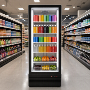 Refrigerador Vertical Comercial de Una Puerta de Vidrio para Bebidas, 600L, para Supermercados y Tiendas de Conveniencia, R290, Sin Escarcha - Product Image 4