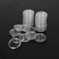 100 pièces de capsules rondes pour pièces de monnaie de 21 mm, boîte en plastique, alignées en cercle, protecteurs de pièces de monnaie, capsules Moeda, boîte de rangement pour pièces de monnaie de 50 cents JFK