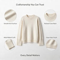 Pull en maille côtelée à col rond et manches longues pour femme, coupe décontractée, tricot pour l'automne et l'hiver, OEM ODM, faible MOQ