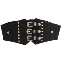 Ceinture en métal élastique pour femmes avec boucle en D et cuivre, longueur 60-80 cm - Ceinture de robe rétro tendance