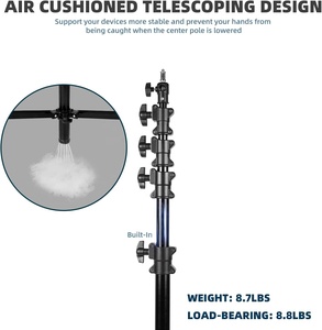16 'Nhiệm Vụ Nặng Nề Cực Cao Thể Thao Không Khí Đệm Telescoping Ánh Sáng Đứng Với 1/4 "& <span class=keywords><strong>3</strong></span>/<span class=keywords><strong>8</strong></span>" Vít Adapter Bầu Trời Cao <span class=keywords><strong>Tripod</strong></span> - Product Image 3
