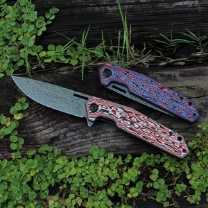 Mới Bán G10 Xử Lý Tự Vệ Gấp Dao Laser Khắc Damascus Mô Hình Săn Bắn Sinh Tồn Cắm Trại Chiến Thuật Bỏ Túi Dao - Product Image 1