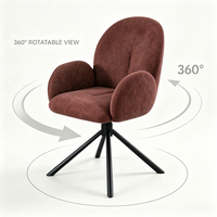 Fauteuil pivotant moderne rouge très vendu avec dossier haut et pieds en métal, chaise rotative à 360 degrés pour le bureau et la maison
