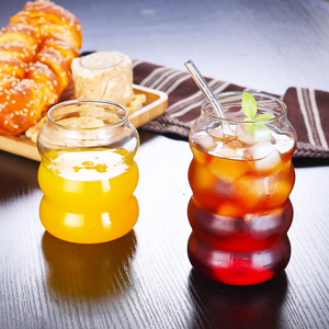 Bicchiere trasparente creativo bicchieri-cerchio irregolare a parete singola tazze per bevande <span class=keywords><strong>Latte</strong></span> acqua fredda bere gelato <span class=keywords><strong>Latte</strong></span> caffè <span class=keywords><strong>Latte</strong></span> - Product Image 5