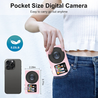 Appareil photo numérique DC08S à double écran Full HD 1080p avec capteur CMOS, autofocus, zoom 18x, flash LED pour une capture vidéo jusqu'à 64 Go