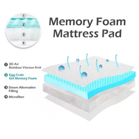 Matelas pliable 3D à pression d'air, surmatelas en mousse de gel de bambou personnalisé, hypoallergénique, coussin doux avec poches profondes pour lits d'hôpital