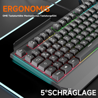 Nouveau Kit Clavier Souris de Jeu RVB, Sensation Mécanique, Clavier Gaming Arabe, Lettrage Gravé, Prise USB Type-C