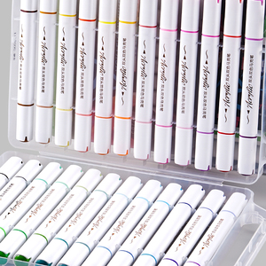 Pennarelli Acrilici con Doppia Punta Morbida in Confezione |   <span class=keywords><strong>Colori</strong></span> vivaci opachi di grande capacità, che non sbiadiscono, per studenti e artisti che disegnano - Product Image 3