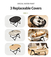 Lit pour chat surélevé pliable, hamac multifonctionnel pour chat, cadre durable, lit de repos rafraîchissant, petit, moderne, classique et élégant
