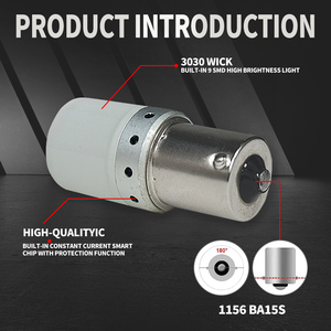 Nhà máy trực tiếp mới 1156 9smd Led chuyển tín hiệu ánh sáng 12V phổ đồ đạc phụ kiện xe hơi trắng làm việc bóng đèn phụ tùng ô tô - Product Image 6