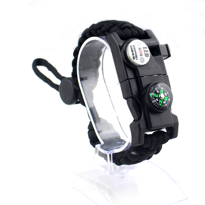 Paracord สร้อ<span class=keywords><strong>ย</strong></span>ข้อมือถักไนลอนเอาตัว<span class=keywords><strong>รอด</strong></span>ชุดอุปกรณ์ตกปลาเข็มทิศชุดฉุกเฉินสร้อยข้อมือสตาร์ทไฟพร้อมฟลินท์ - Product Image 5