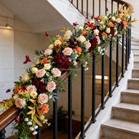 Fleur artificielle en soie rose rouge 200cm*35cm, décoration de table de mariage, décoration de rampe d'escalier, chemin de fleurs