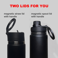 Botella de Agua Aislada de Acero Inoxidable 304, Libre de BPA, Ecológica, con Soporte Magnético para Teléfono Celular, Color y Logotipo Personalizables, para Gimnasio y Camping