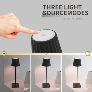Lámpara de Mesa <span class=keywords><strong>LED</strong></span> Recargable para Exteriores, Decorativa, Inalámbrica, con Atenuación Táctil de Brillo - Product Image 3