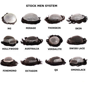 Venta al por mayor, 100% pelucas de cabello Natural súper ThinHuman hechas a mano, tupé con ondas de encaje suizo completo para hombres, prótesis de sistemas de tupé - Product Image 2