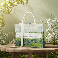 Sac fourre-tout en toile de coton de luxe de haute qualité avec motif lettres et grandes poignées pour le shopping et les sacs cadeaux – Vente en gros