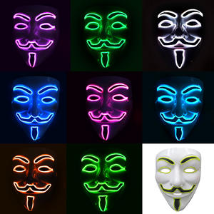 Mascherata in plastica a forma di V personalizzata maschera per feste a quattro colori Halloween Horror-<span class=keywords><strong>Vendetta</strong></span> effetto luce fredda - Product Image 2