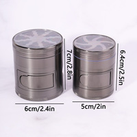 Broyeur à cigarettes en alliage de zinc de luxe léger, diamètre 50 mm 60 mm, broyeur à tabac manuel à quatre couches avec ouverture