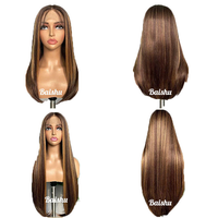 Perruques 100% Cheveux Humains, Dentelle HD Transparente 13*4, Cheveux Longs Lisses Style Piano, Styles Brésiliens et Vietnamiens, Perruque Sans Colle, Vente en Gros