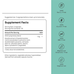 Complément en capsules AHCC 750 mg en gros, étiquette privée personnalisée, alpha-quinanes acylées originales pour adultes, système immunitaire - Product Image 5