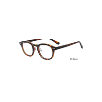 Montures de lunettes optiques rondes géométriques en acétate TR avec bordure audacieuse pour lunettes de vue unisexe OEM ODM
