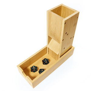 <span class=keywords><strong>Tour</strong></span> à dés pliable en bambou avec plateau, lanceur de dés portable en bois pour jeux de table RPG - Product Image 1