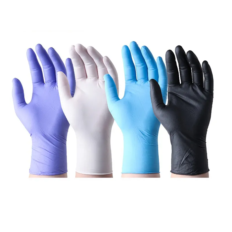 Нитриловые одноразовые перчатки без порошка и латекса с противоскользящими антистатическими функциями