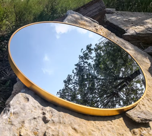Modern Gold Aluminum Frame <strong>Round</strong> Wall <strong>Mirror</strong> Decor <strong>Circle</strong> <strong>Mirror</strong> for Bathroom Home - Product Image 1