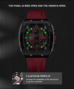 Orologio da <span class=keywords><strong>Uomo</strong></span> CURREN 8442 Multifunzione in Silicone Sei Lancette Cronografo al Quarzo <span class=keywords><strong>Orologi</strong></span> da <span class=keywords><strong>Uomo</strong></span> Sportivi di Moda Impermeabili e Luminosi - Product Image 5