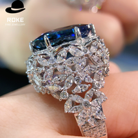 Nouvelle bague de luxe pour femme en diamant de laboratoire de 21,61 carats, taille oreiller, personnalisable, or blanc 9K-18K, pour mariage, fête, sertie