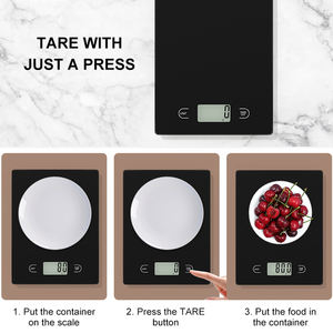 खाद्य रसोई पैमाने बहुक्रियाशील भोजन पैमाने 5 किलो ग्लास डिजिटल वजन रसोई पैमाने - Product Image 3