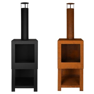 Nouveau produit : Brasero à structure KD avec cheminée en acier Corten, chauffage extérieur - Product Image 6